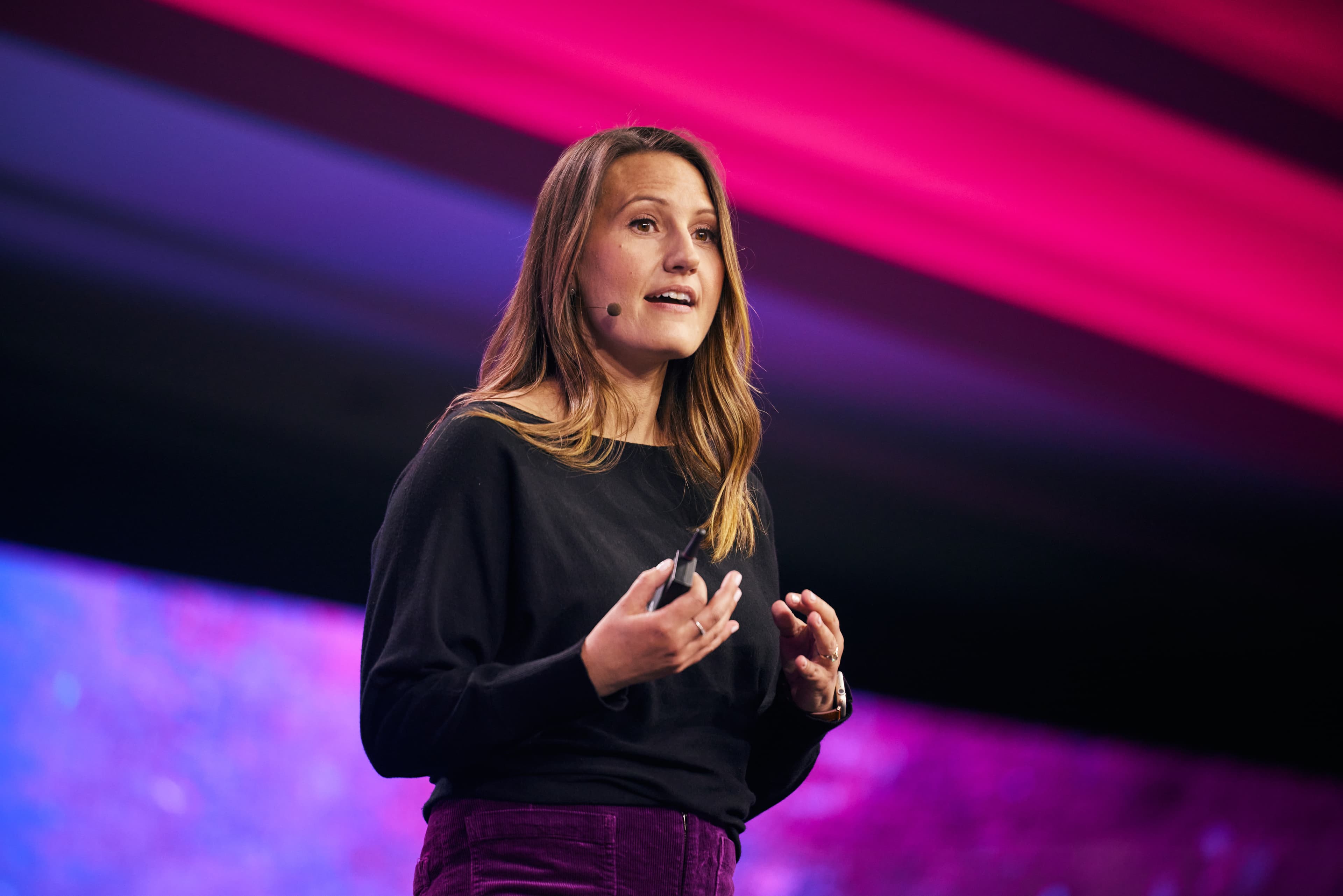 Allison Yost speaking at Uplift 2024